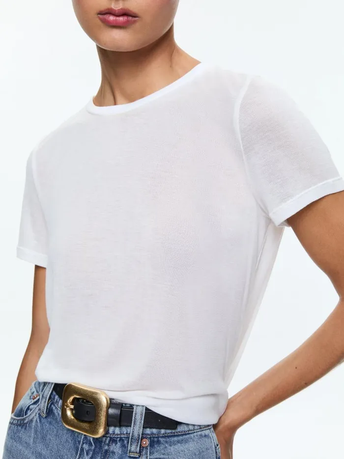 Tops Women Alice Olivia CINDY CLASSIC CROPPED TEE Black