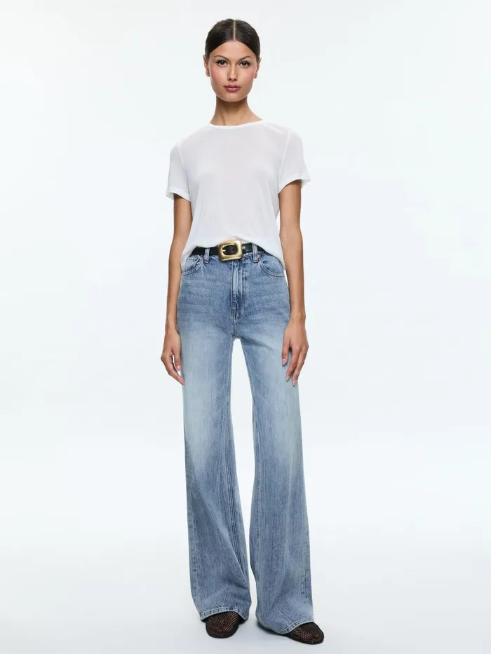 Tops Women Alice Olivia CINDY CLASSIC CROPPED TEE Black
