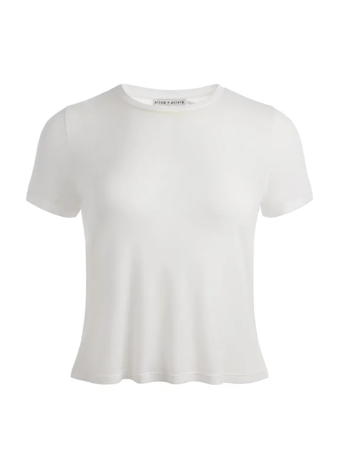 Tops Women Alice Olivia CINDY CLASSIC CROPPED TEE Black