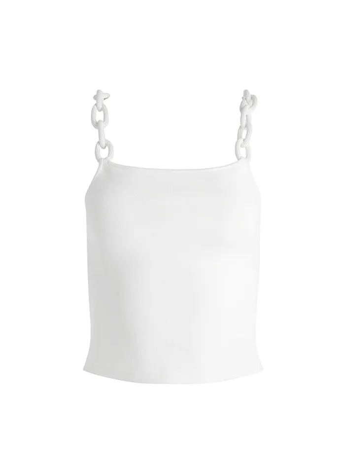Tops Women Alice Olivia GRETEL LOOPED STRAP TANK Soft White