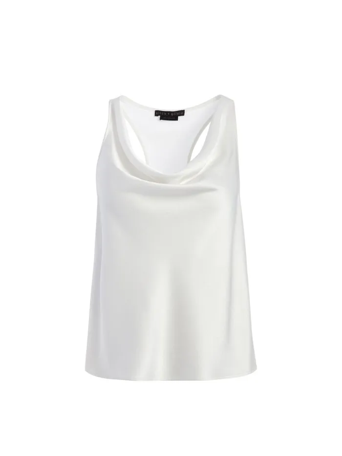 Tops Women Alice Olivia HARMON RACERBACK SLIP TANK Black