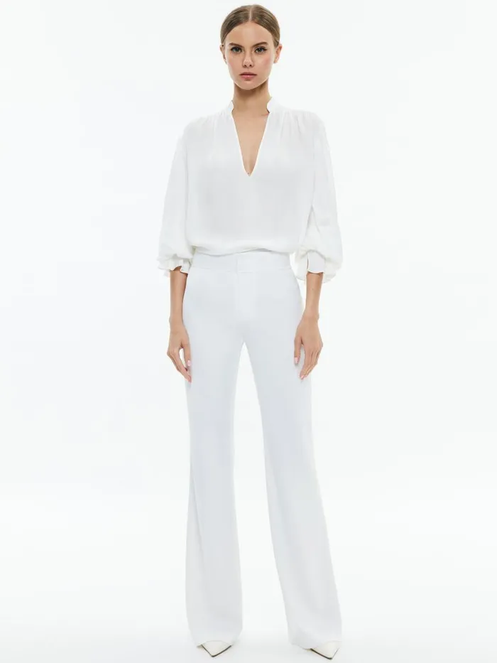 Tops Women Alice Olivia ONICA COLLARED BLOUSE Off White