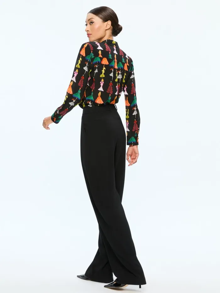 Tops Women Alice Olivia WILLA STACEFACE PLACKET TOP A Summer Day