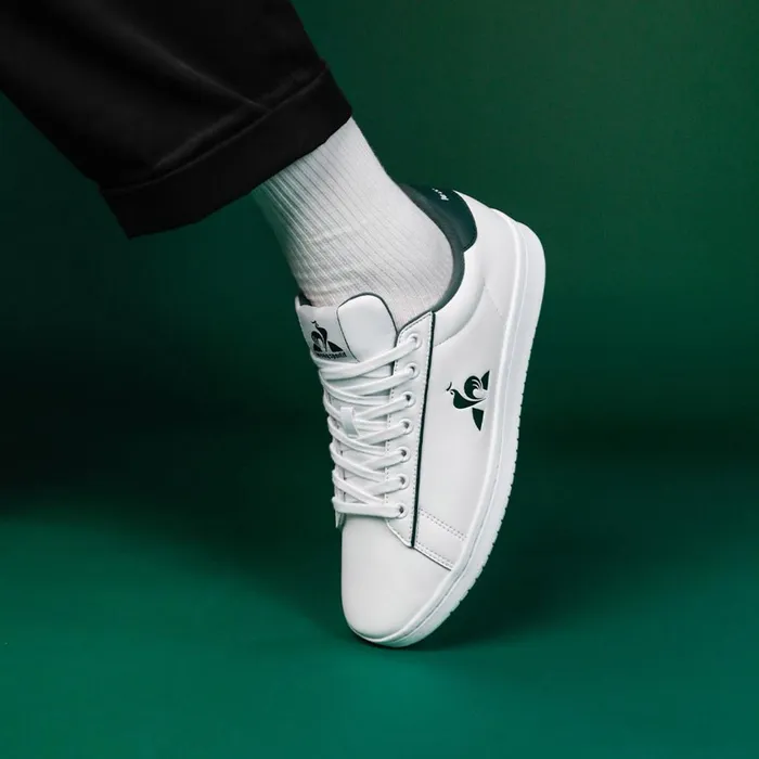 Trainers And Sneakers Men Le Coq Sportif Shoes LCS COURT CLEAN Optical White Trekking Green Trainers And Sneakers Men Le Coq Sportif Shoes LCS COURT CLEAN Optical White Trekking Green