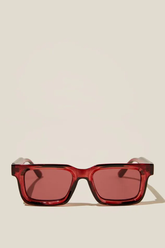 Tribeca Sunglasses Burgundy Crystal Men Cotton On Sunglasses