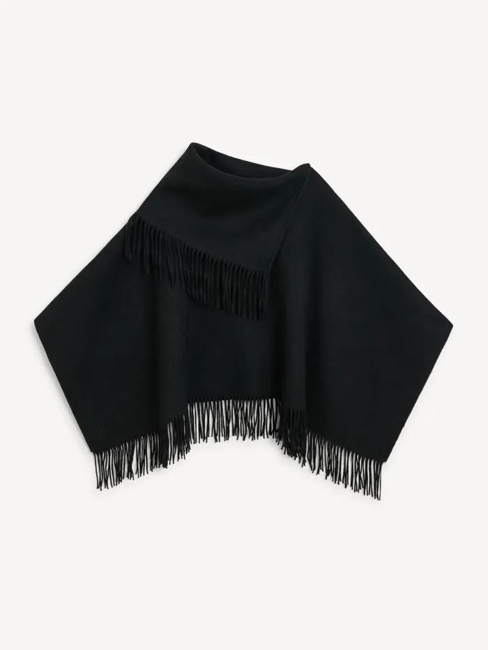 Turtma Wool Poncho Black Women By Malene Birger Scarves