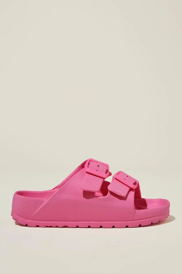 Twin Strap Slide Festival Fuchsia Girls Cotton On Flats and Sandals