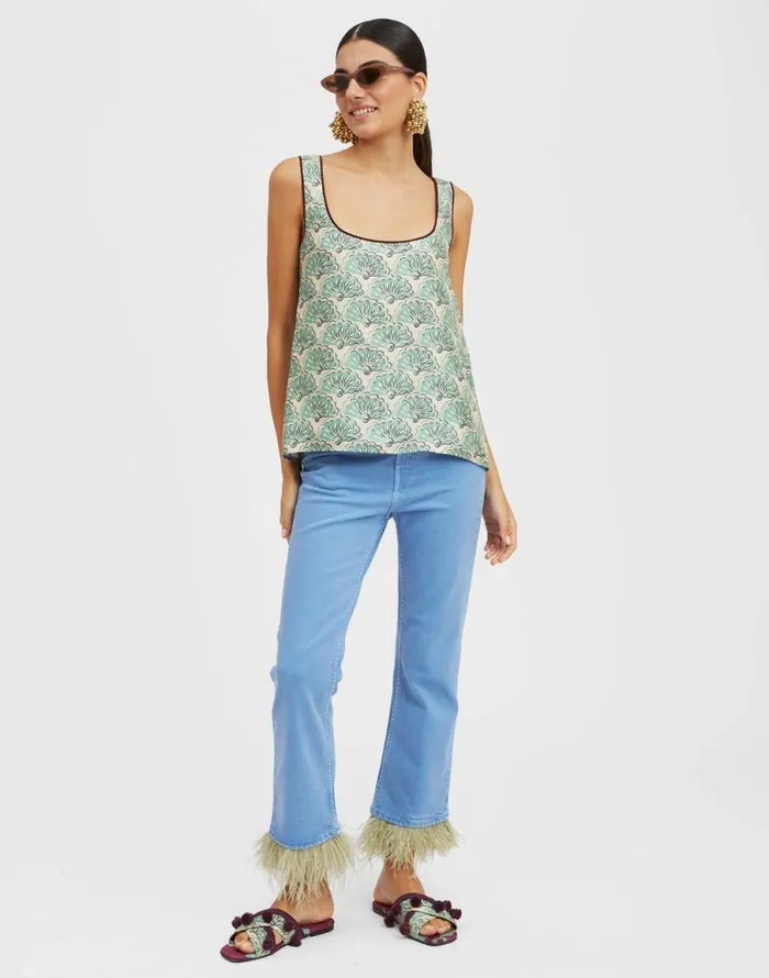 Twirl Top Fans Mint Women La Double J Shirts and Tops Twirl Top Fans Mint Women La Double J Shirts and Tops