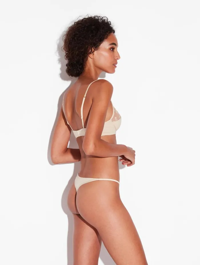 Underwired Bra In Halo And Ivory Nude With Embroidered Tulle Lingerie La Perla Underwired