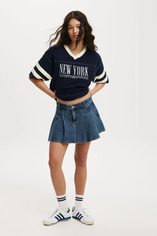 V Neck Oversized Graphic Tee New York Team Usa Winter Night Women Cotton On Tops V Neck Oversized Graphic Tee New York Team Usa Winter Night Women Cotton On Tops