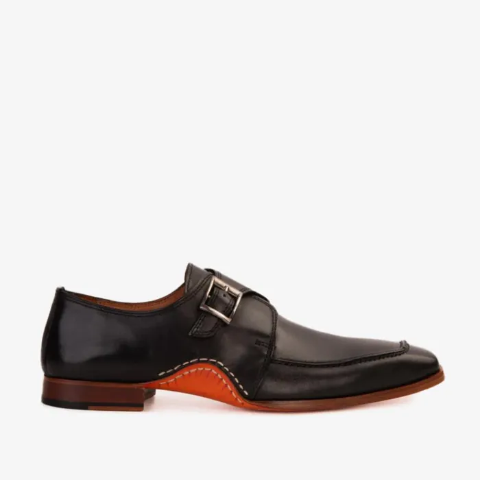 Vinci Leather Dress Shoes The Hagrid Black Single Monk Strap Handmade Shoe 8211 Men