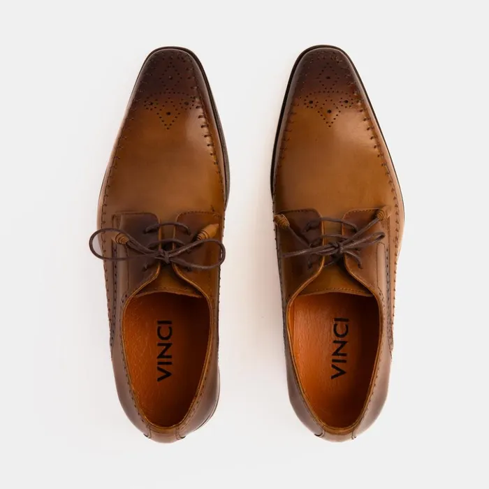 Vinci Leather Dress Shoes The Moon Tan Leather Derby Shoe 8211 Men