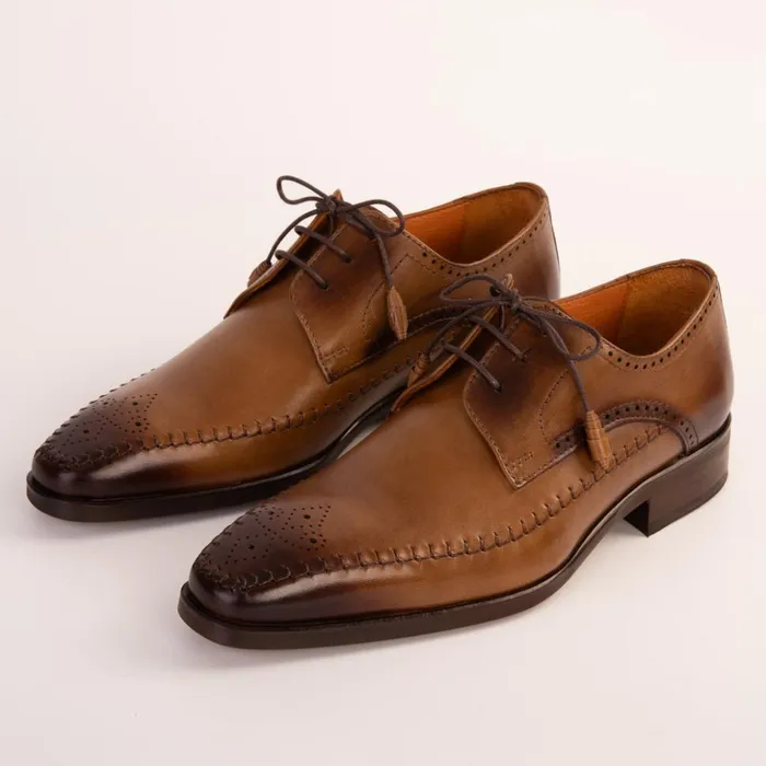 Vinci Leather Dress Shoes The Moon Tan Leather Derby Shoe 8211 Men
