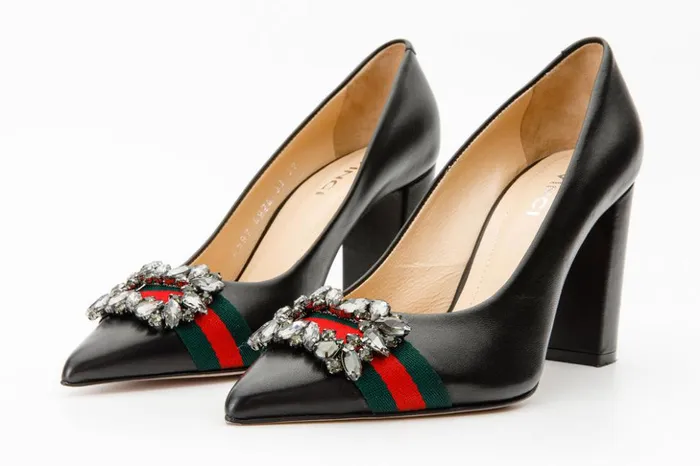 Vinci Leather Heels The Afega Black Leather Block Heel Pump Shoe 8211 Women
