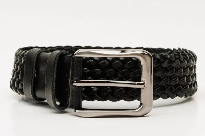 Vinci Leather Leather Belts The Grand Woven Black Color Leather Belt 8211 Men