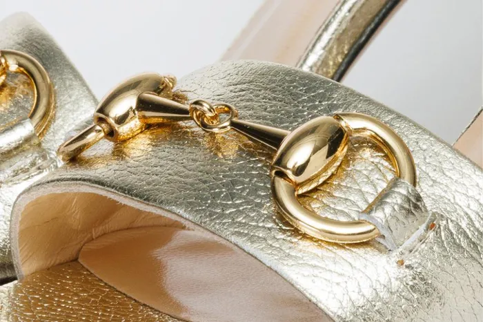 Vinci Leather Sandals The Avlonya Block Heel Gold Leather Ankle Strap Sandal 8211 Women