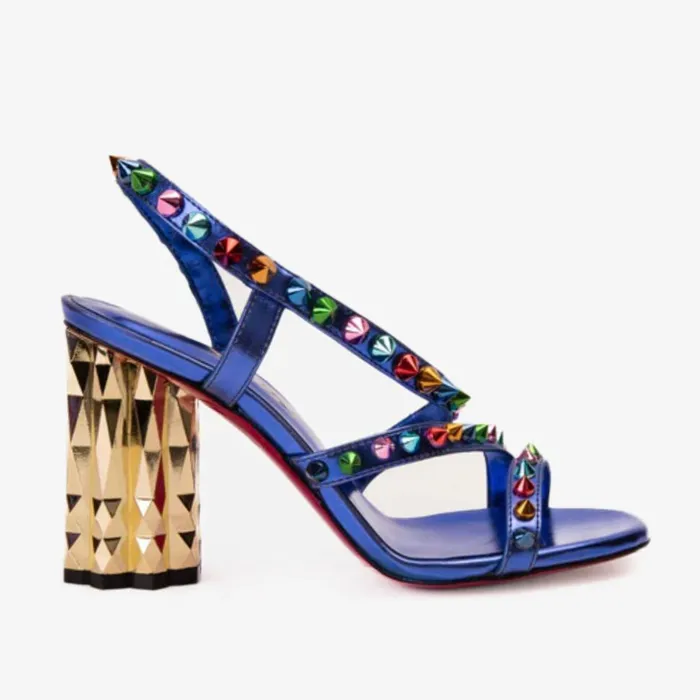 Vinci Leather Sandals The Caris Sax Blue Block Heel Spike Leather Sandal 8211 Women Vinci Leather Sandals The Caris Sax Blue Block Heel Spike Leather Sandal 8211 Women