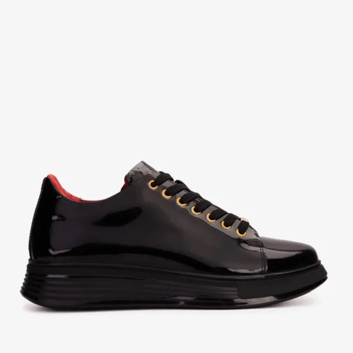 Vinci Leather Sneakers The Peklin Patent Black Leather Sneaker 8211 Men