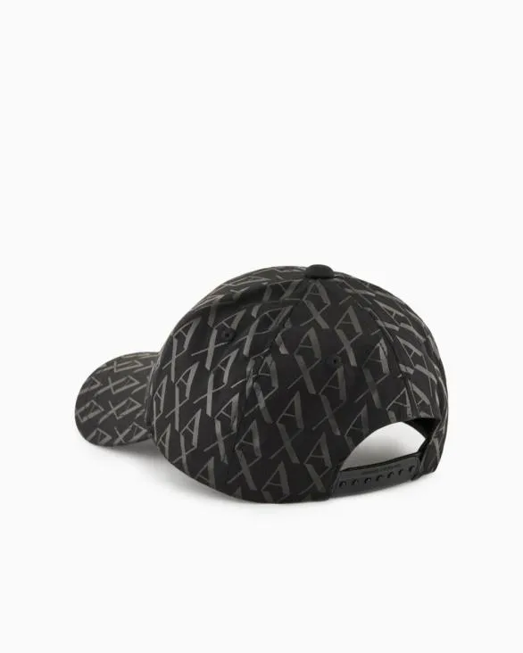 Visor Cap With Allover Logo Black Men Armani Hats And Gloves Visor Cap With Allover Logo Black Men Armani Hats And Gloves