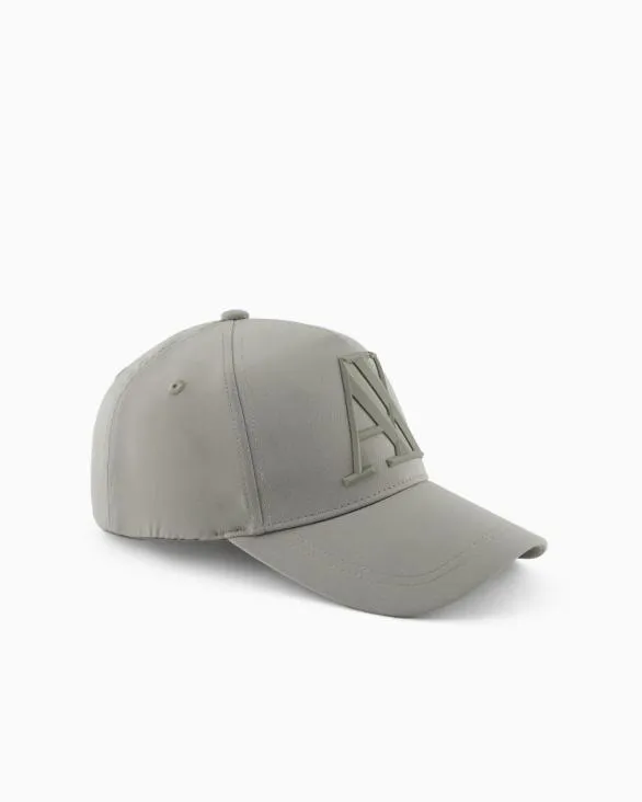 Visor Cap With Logo Grey Men Armani Hats And Gloves