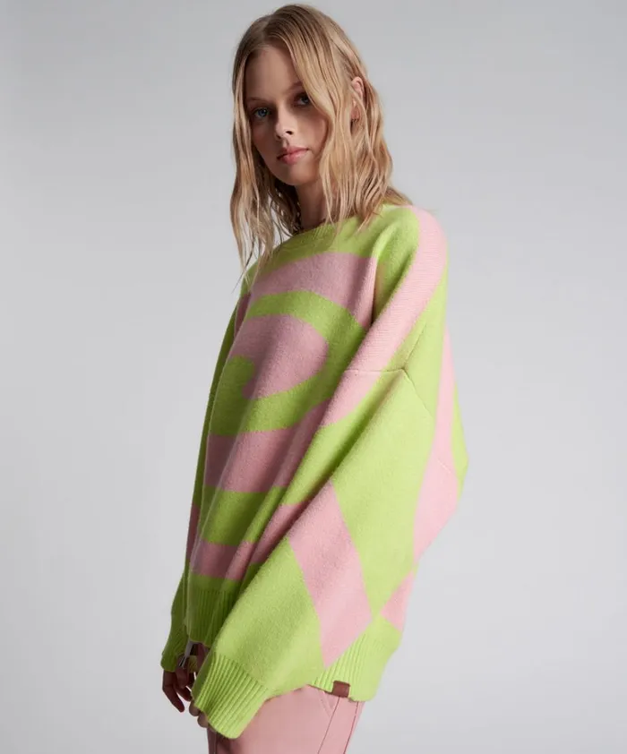VORTEX JUMPER PINK Women One Teaspoon Knitwear VORTEX JUMPER PINK Women One Teaspoon Knitwear