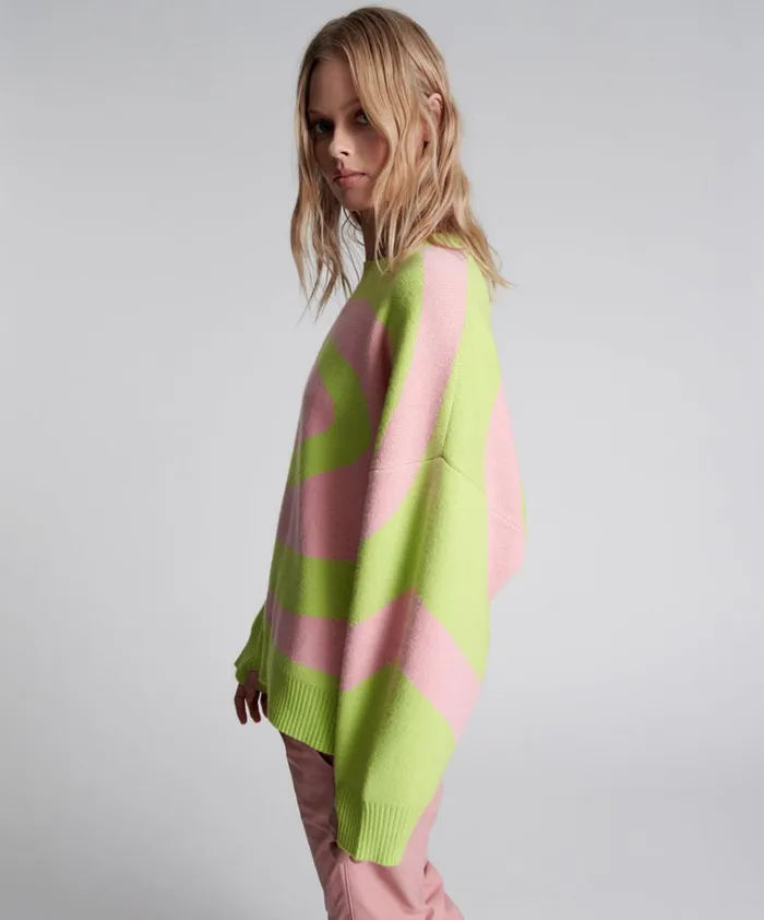 VORTEX JUMPER PINK Women One Teaspoon Knitwear VORTEX JUMPER PINK Women One Teaspoon Knitwear