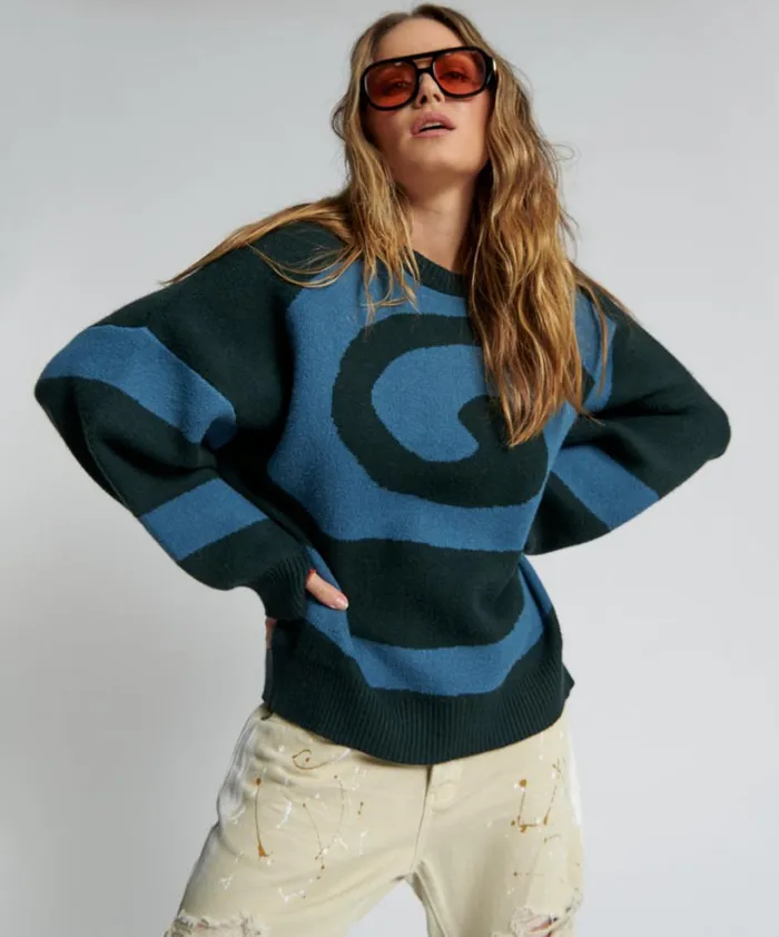 VORTEX KNIT SWEATER GREEN Women One Teaspoon Knitwear