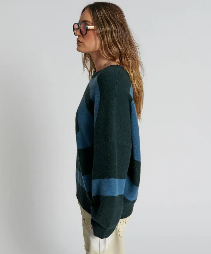 VORTEX KNIT SWEATER GREEN Women One Teaspoon Knitwear VORTEX KNIT SWEATER GREEN Women One Teaspoon Knitwear