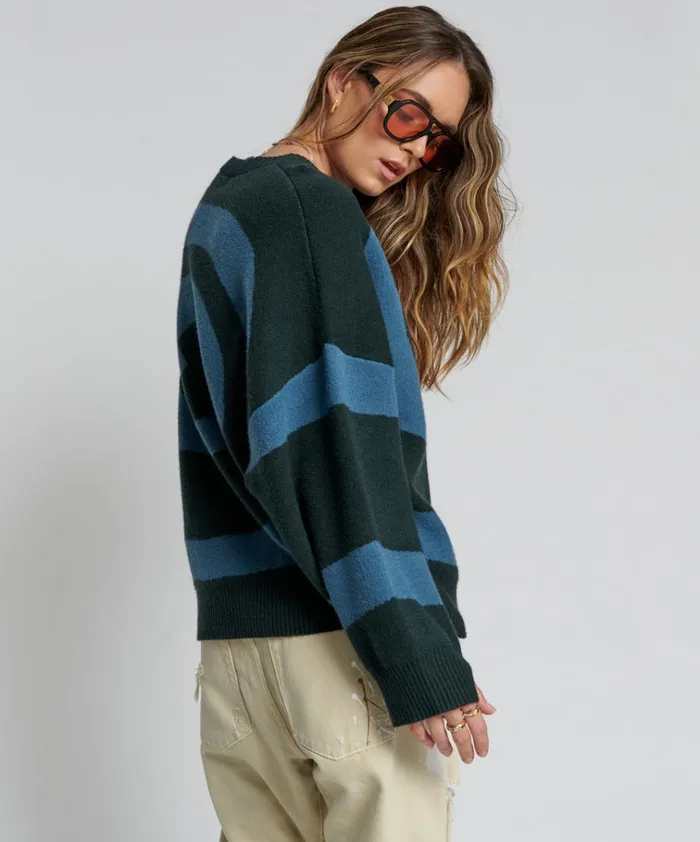 VORTEX KNIT SWEATER GREEN Women One Teaspoon Knitwear VORTEX KNIT SWEATER GREEN Women One Teaspoon Knitwear