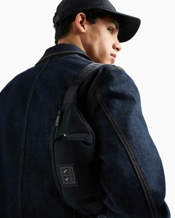 Waist Bag With External Pocket Navyblue Men Armani Belt Bags Waist Bag With External Pocket Navyblue Men Armani Belt Bags