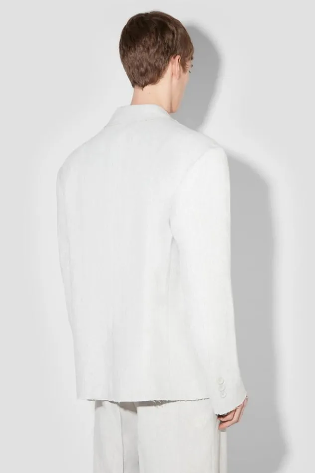 Washed Linen Oversized Blazer Off White Men MISBHV Outerwear