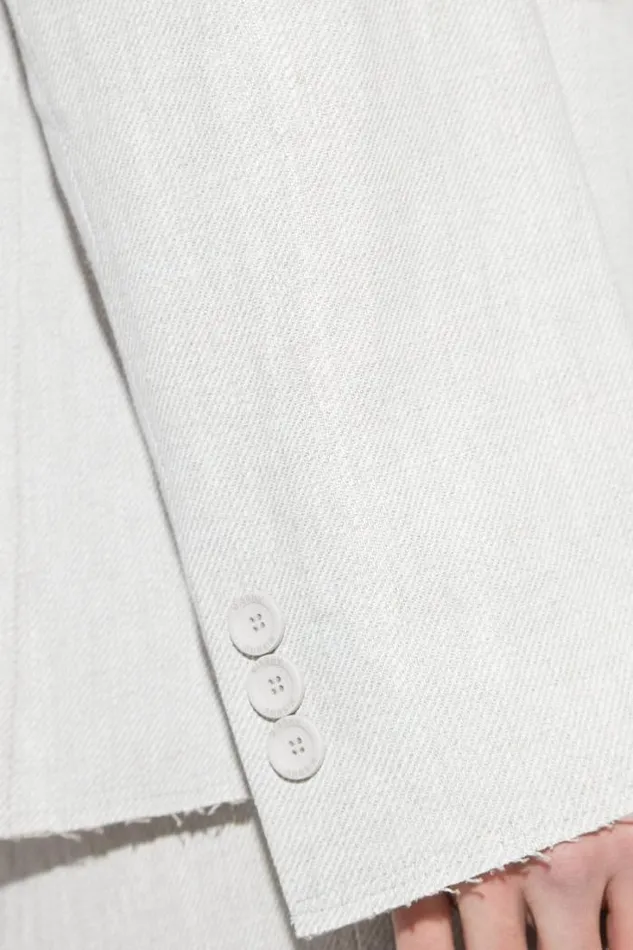 Washed Linen Oversized Blazer Off White Men MISBHV Outerwear