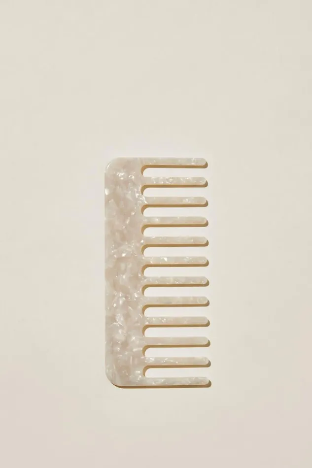 Wavy Hair Comb Ecru Marble Women Cotton On Hair Accessories