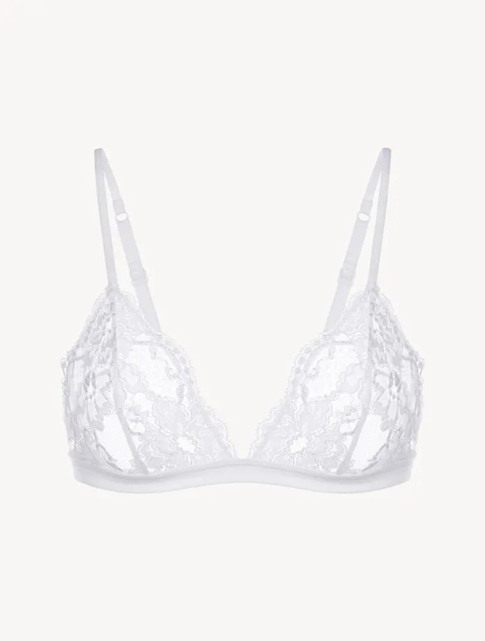 White Lace Triangle Bra Lingerie La Perla Triangle