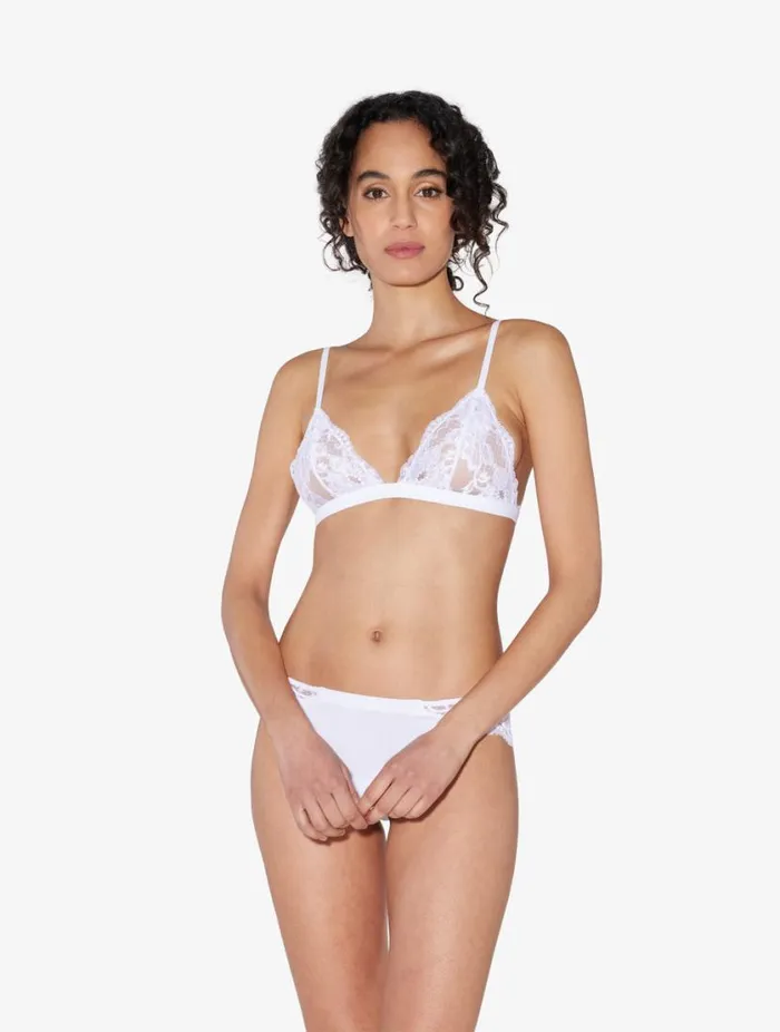 White Lace Triangle Bra Lingerie La Perla Triangle