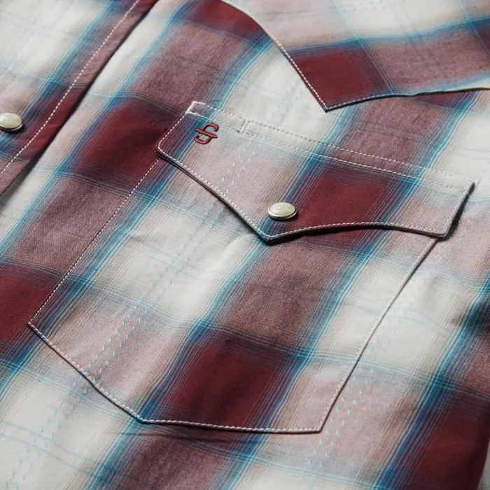 Wine Plaid Shirt Wine Men Stetson Western Shirts