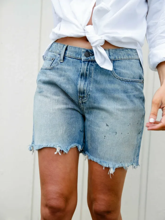 Women Able Guadalupe Cutoff Denim Short Painted Blue Wash Shorts