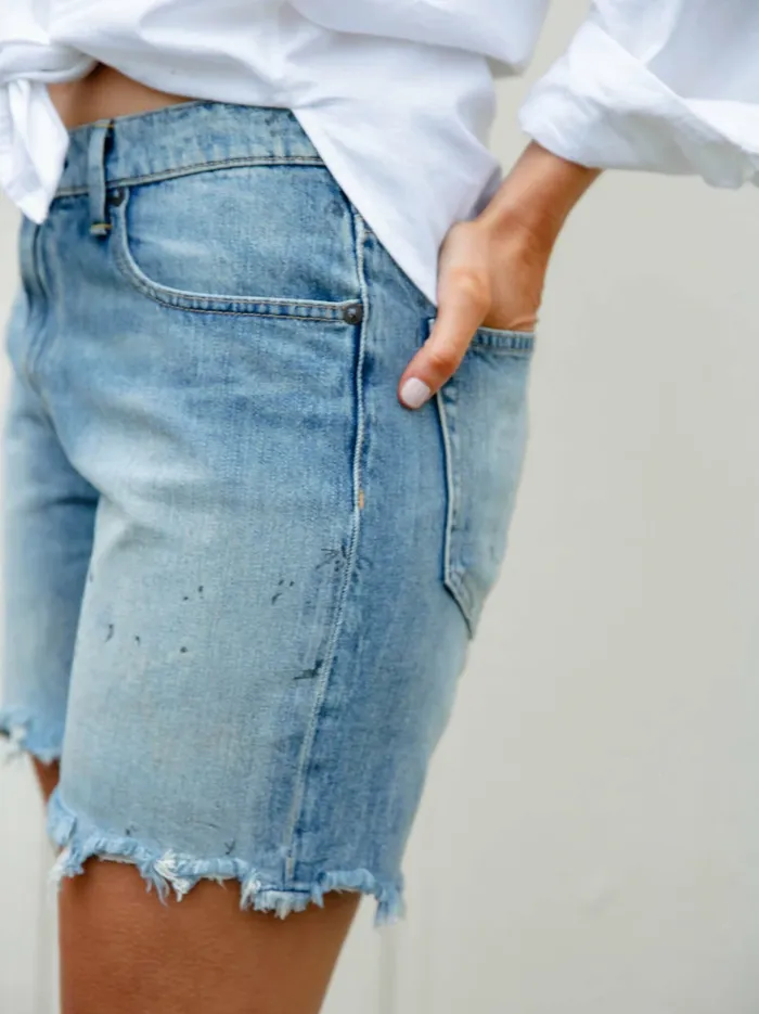 Women Able Guadalupe Cutoff Denim Short Painted Blue Wash Shorts
