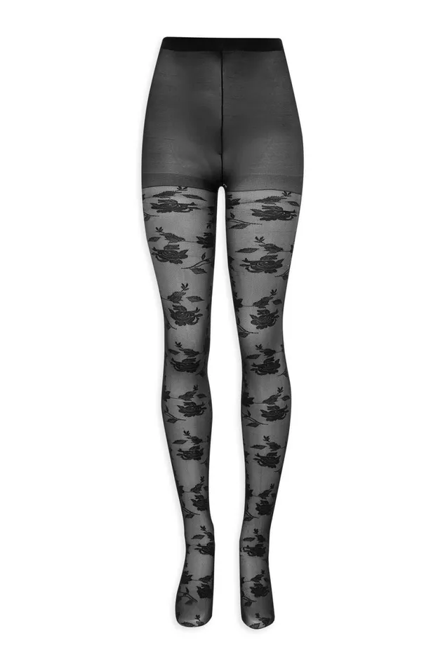 Women Accessories For Love and Lemons Floral Knit Tights Black Women Accessories For Love and Lemons Floral Knit Tights Black