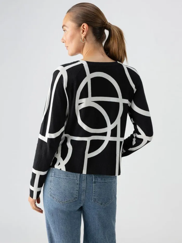 Women All Day Long Sweater Graphic Lines Black Sanctuary Clothing Sweaters and Cardis