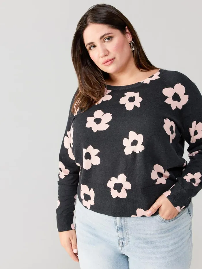 Women All Day Long Sweater Rose Smoke Flower Pop Inclusive Collection Sanctuary Clothing Sweaters and Cardis Women All Day Long Sweater Rose Smoke Flower Pop Inclusive Collection Sanctuary Clothing Sweaters and Cardis