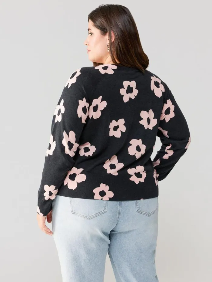Women All Day Long Sweater Rose Smoke Flower Pop Inclusive Collection Sanctuary Clothing Sweaters and Cardis