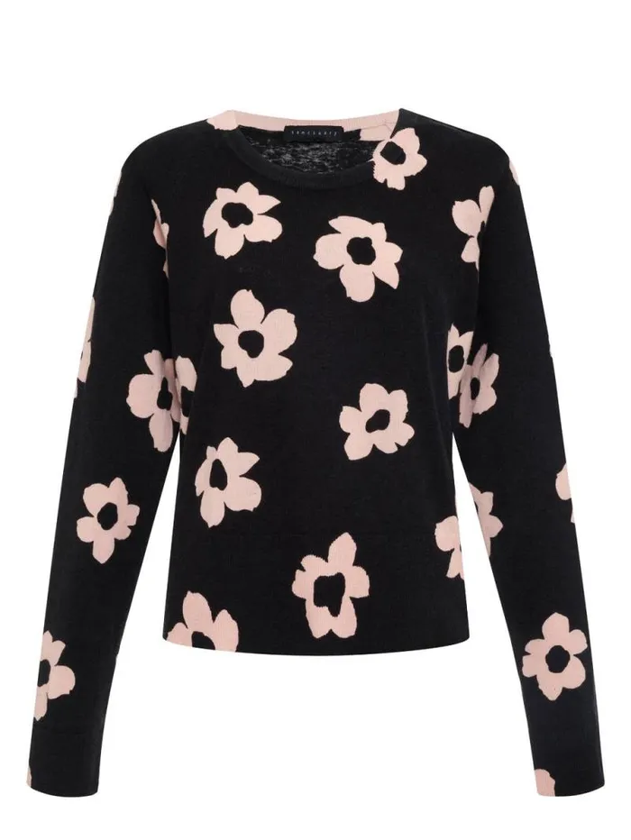 Women All Day Long Sweater Rose Smoke Flower Pop Inclusive Collection Sanctuary Clothing Sweaters and Cardis