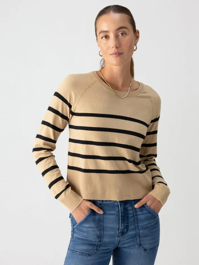 Women All Day Long Sweater True Khaki Black Stripe Sanctuary Clothing Sweaters and Cardis Women All Day Long Sweater True Khaki Black Stripe Sanctuary Clothing Sweaters and Cardis