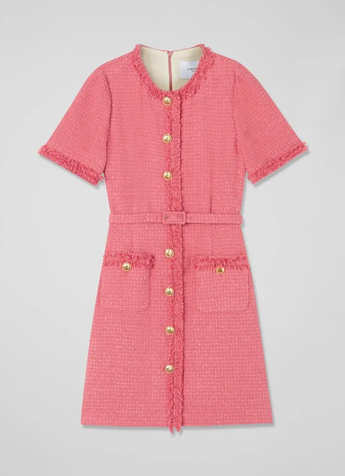 Women Allie Pink Recycled Cotton Italian Tweed Dress Blush LKBennett Dresses Women Allie Pink Recycled Cotton Italian Tweed Dress Blush LKBennett Dresses