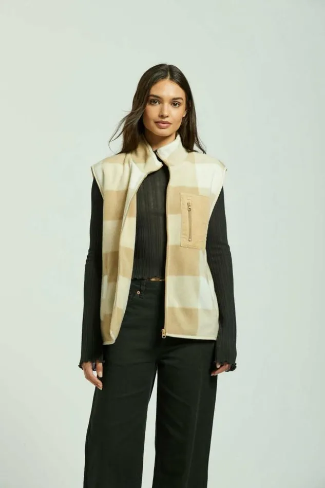 Women Arctic Fleece Vest Sand Brixton Jackets