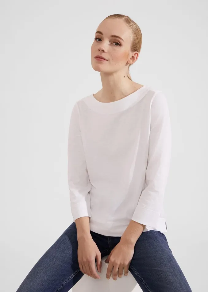 Women Avia Cotton Slub TShirt White Hobbs Tops