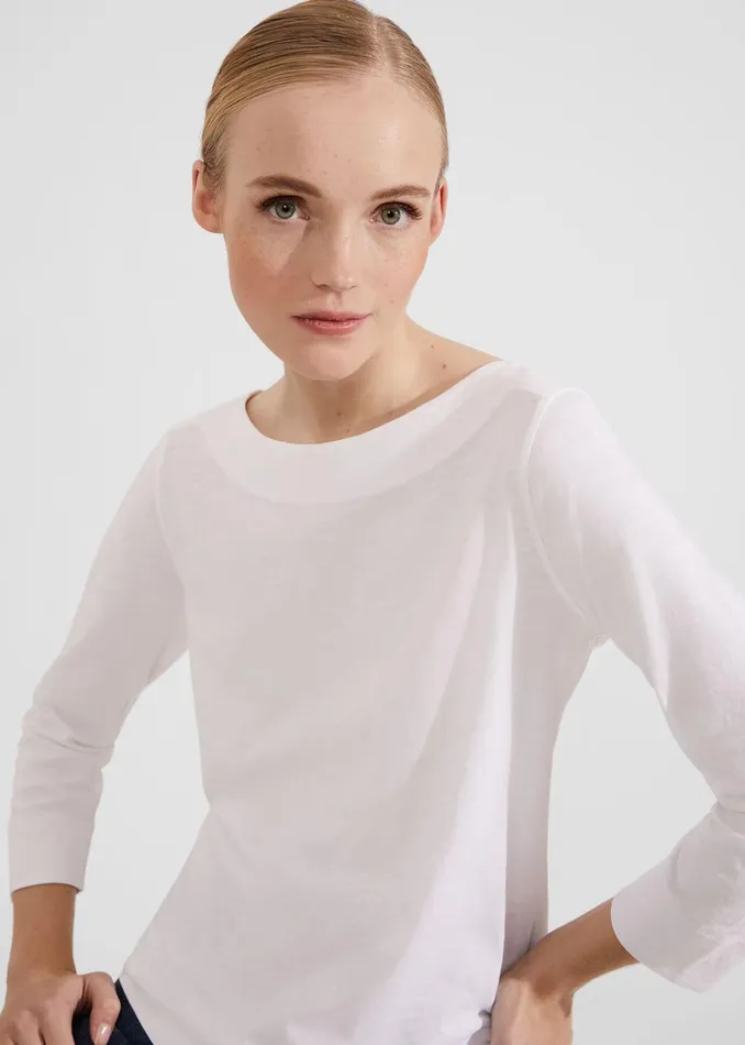 Women Avia Cotton Slub TShirt White Hobbs Tops