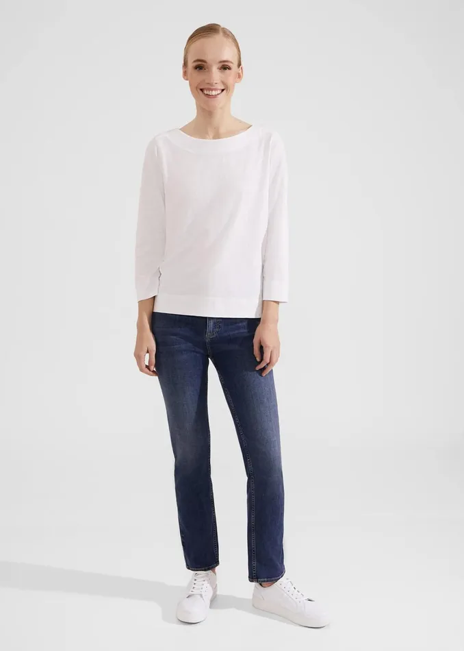 Women Avia Cotton Slub TShirt White Hobbs Tops
