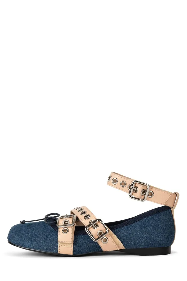Women Ballet Flats Jeffrey Campbell CHOREO Natural Satin Black